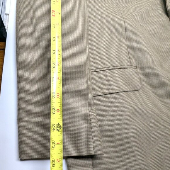 MICHAEL KORS Mens Blazer Sport Coat Size 48L Brown Tan Micro Check 2 button - Picture 13 of 16